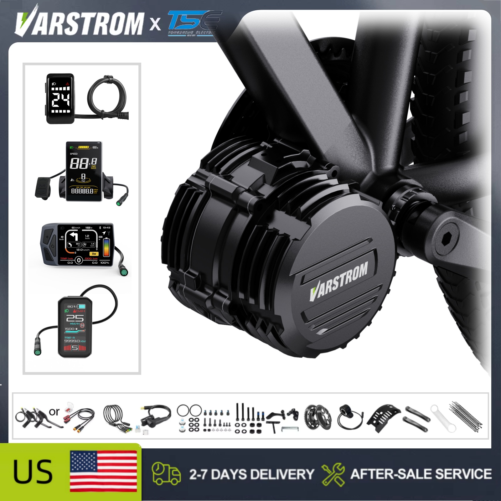 Side Hung Mid Drive Motor Kit - [Stock USA] Kits de moteur central