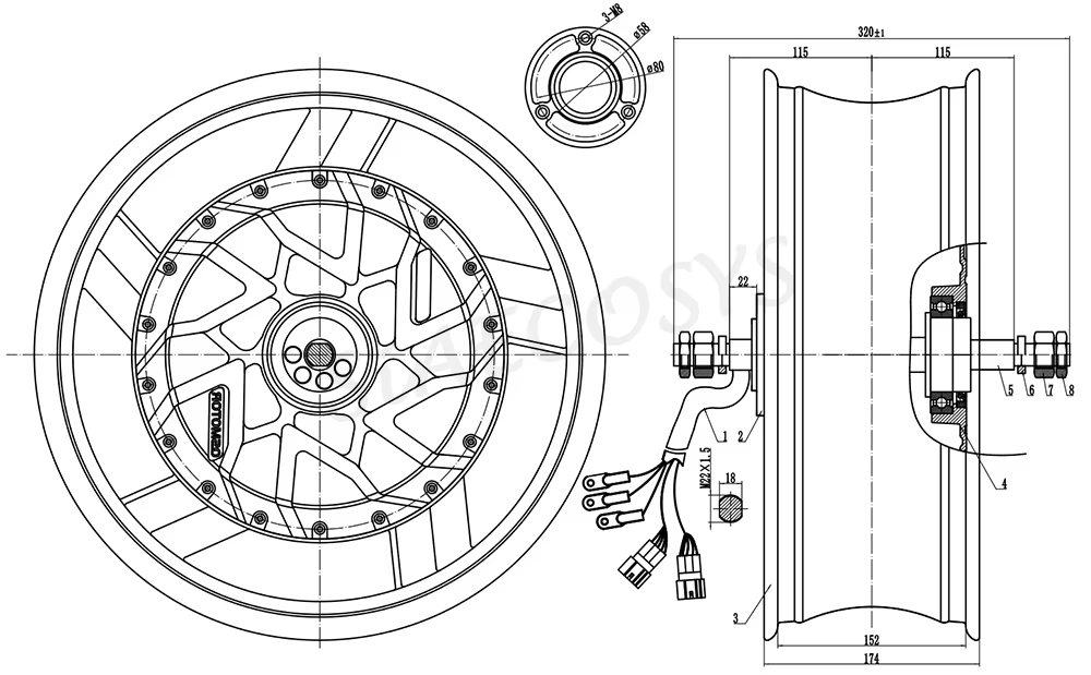 QSMotor 17X6.0 pouces 70H 1200 - 12000W Electric Motorcycle Hub Motor avis et prix